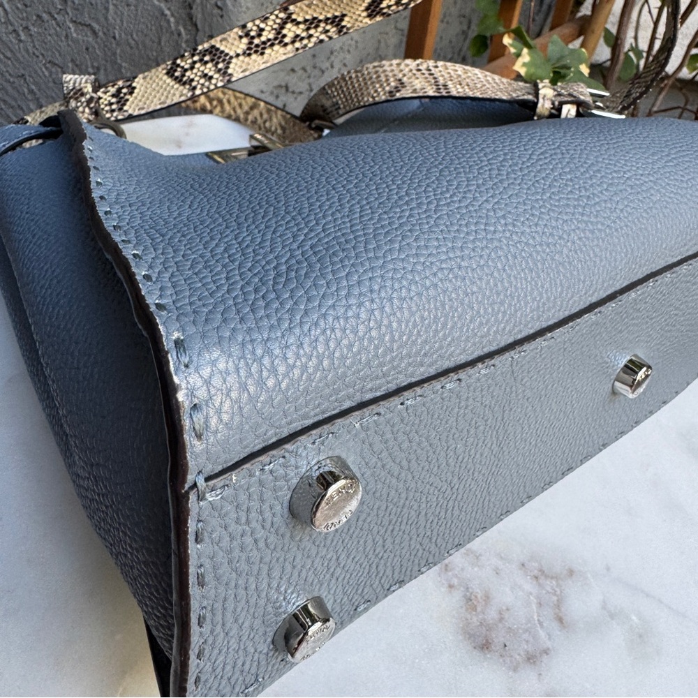Fendi Cuoio Romano Selleria Leather Python Peekaboo Bag - Picture 13 of 16